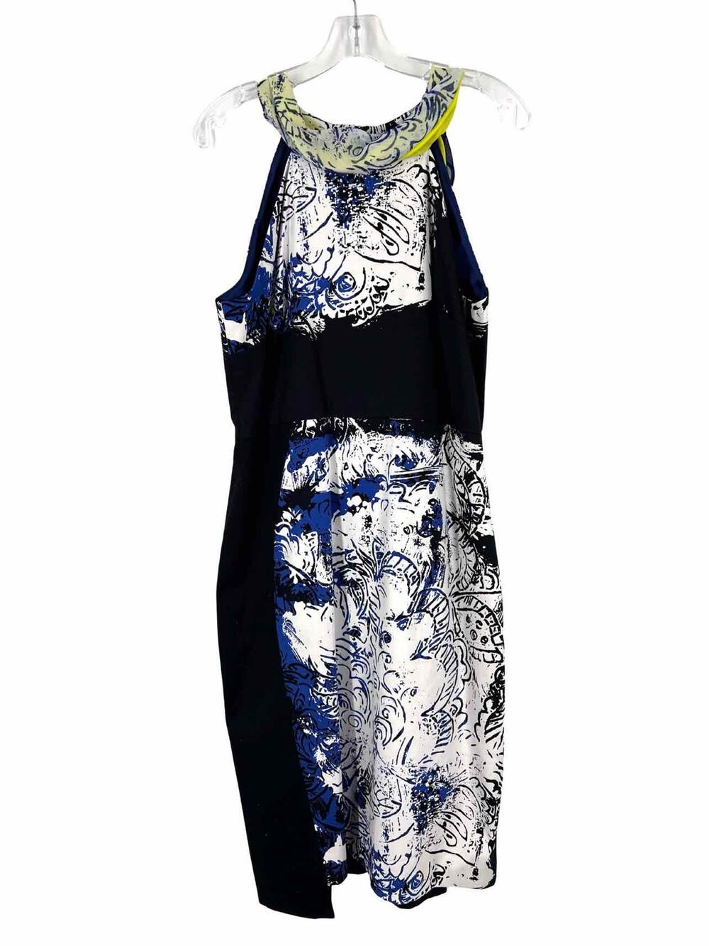 T Tahari Size 14 Bk/Wh/Bl Print NEW Designer Dress